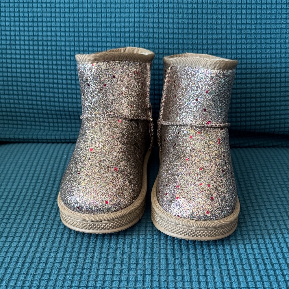 Glittery Rose Gold Boots